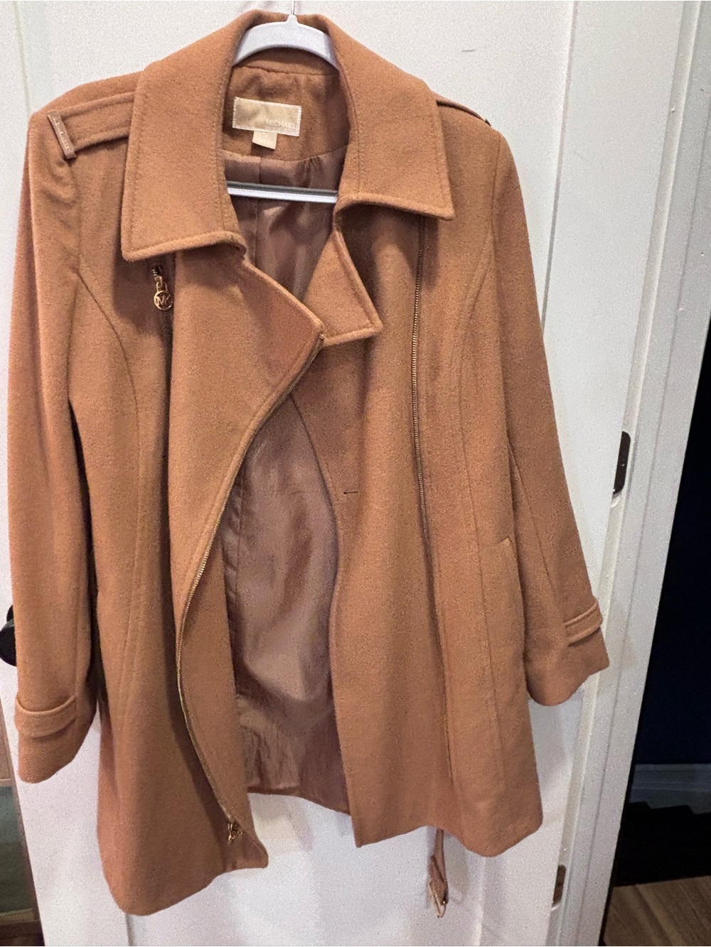Michael Kors Camel Wool Trench Coat Size 12